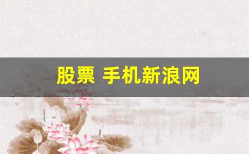 股票 手机新浪网(股票手机新浪网财经网)_https://www.luoxuangg888.com_深交所_第1张